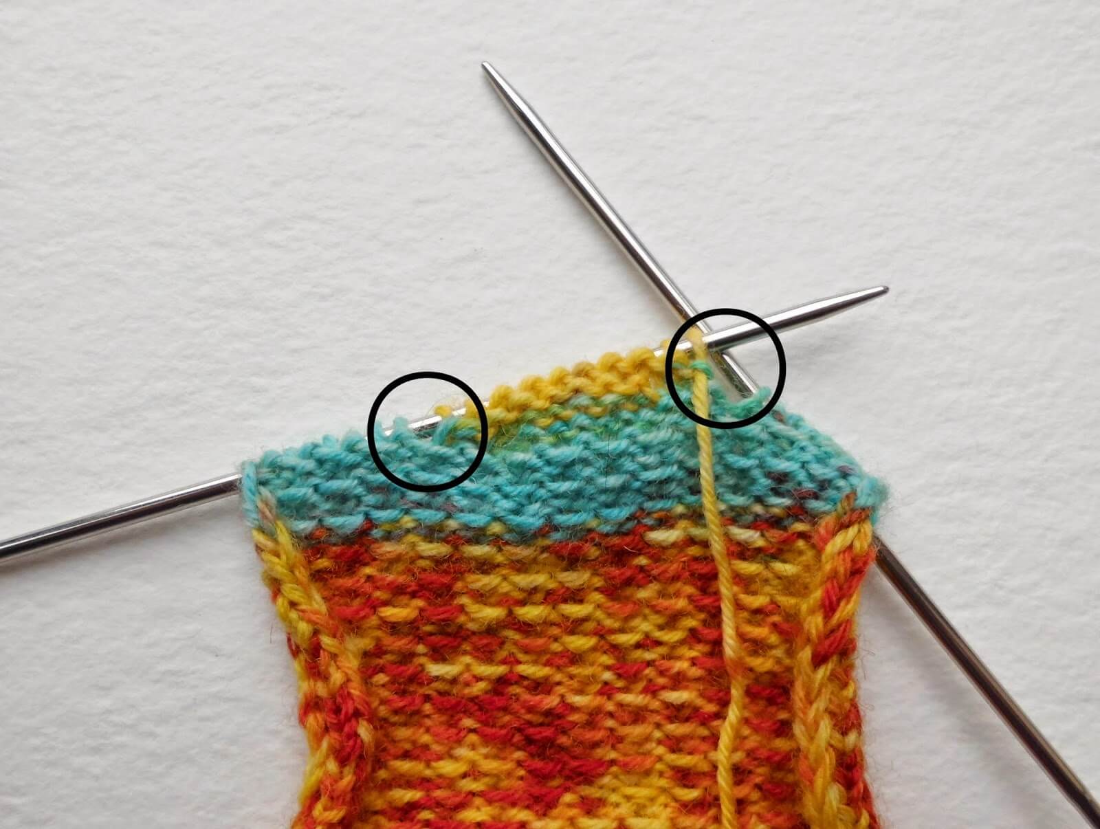 Turning sales heel knitting
