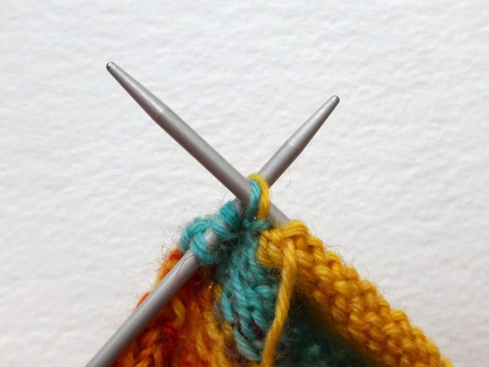 Sock knitting for beginners: P2tog stitch