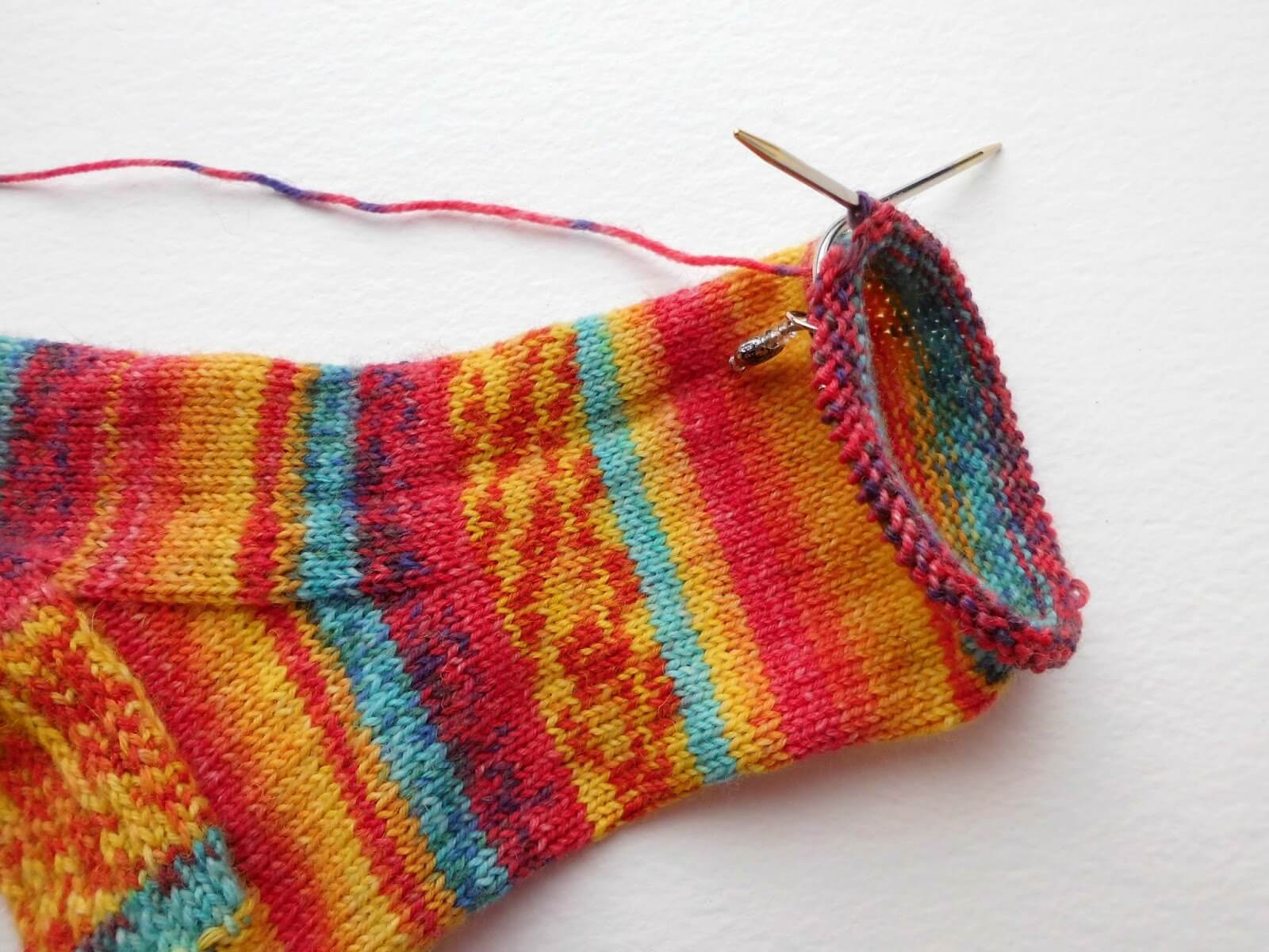 My magic formula for happiness: A Toe-up sock in self-striping