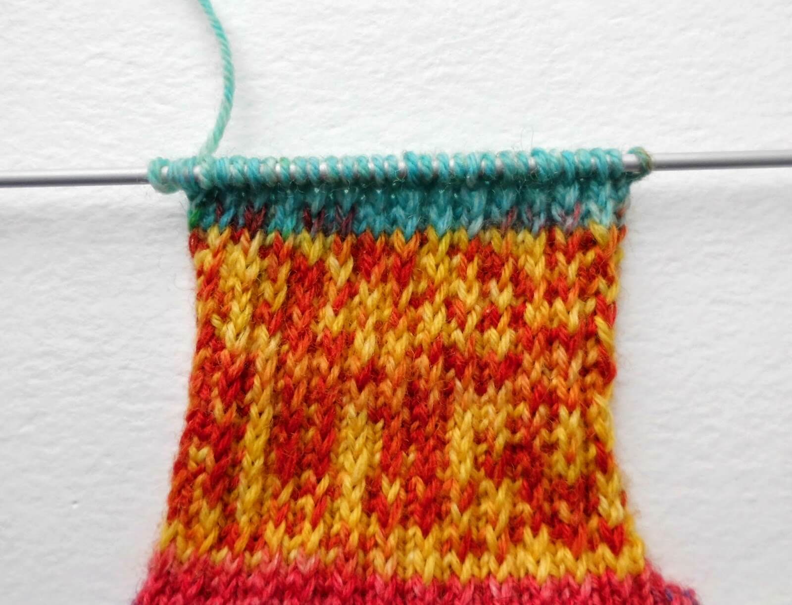 Sock knitting for beginners: heel flap right side