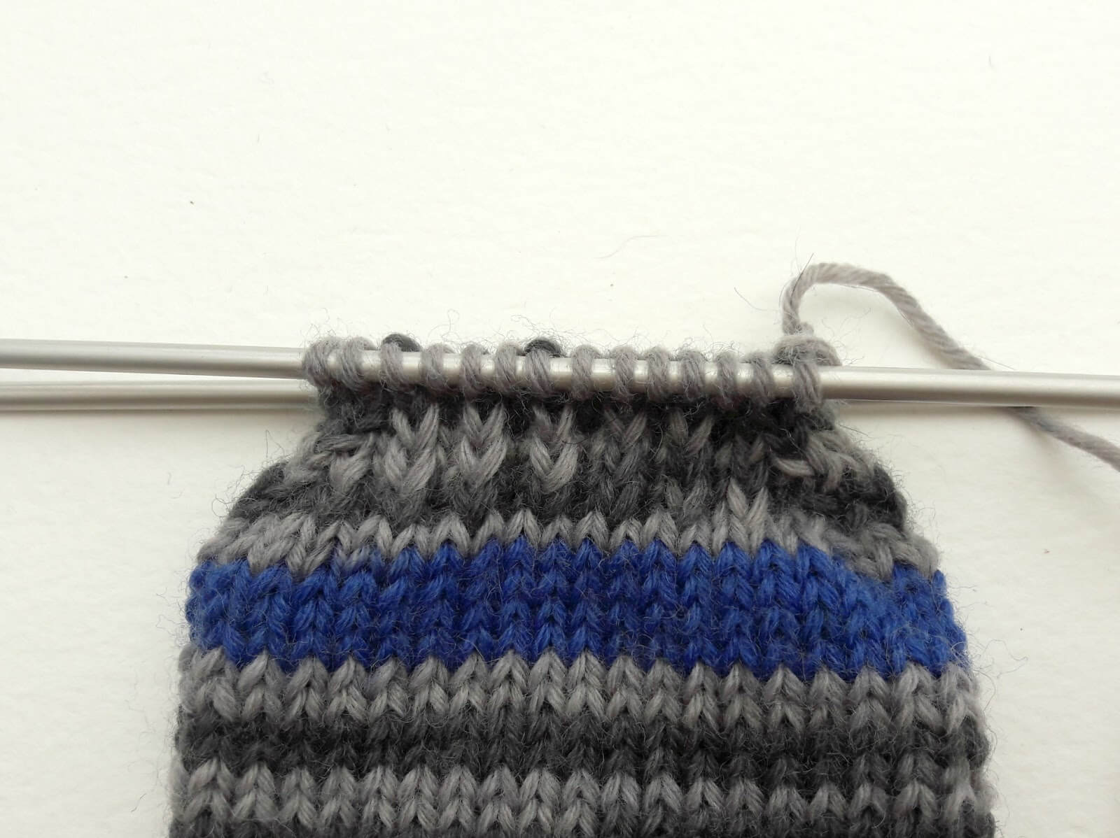 Reinforced heel and sole on hand knitted sock