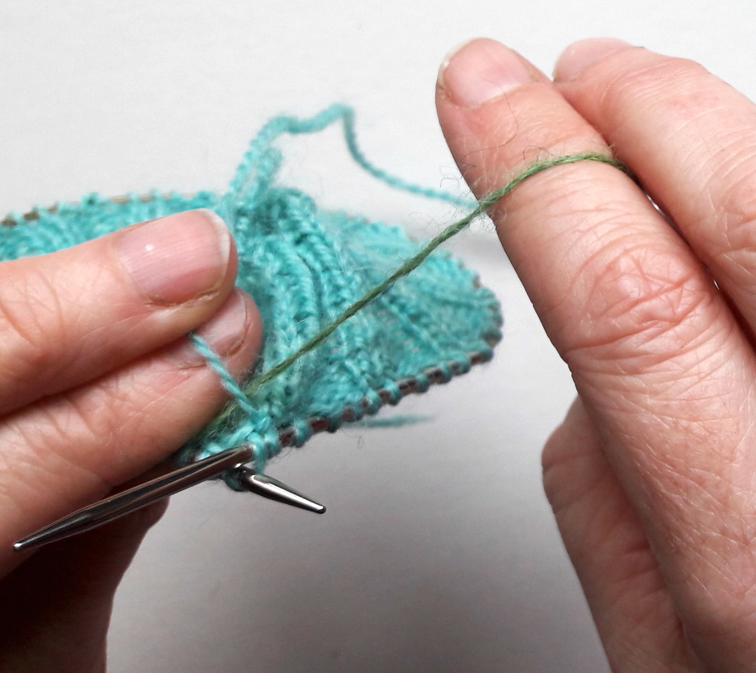 Winwick Mum Patchwork Socks - weaving in ends