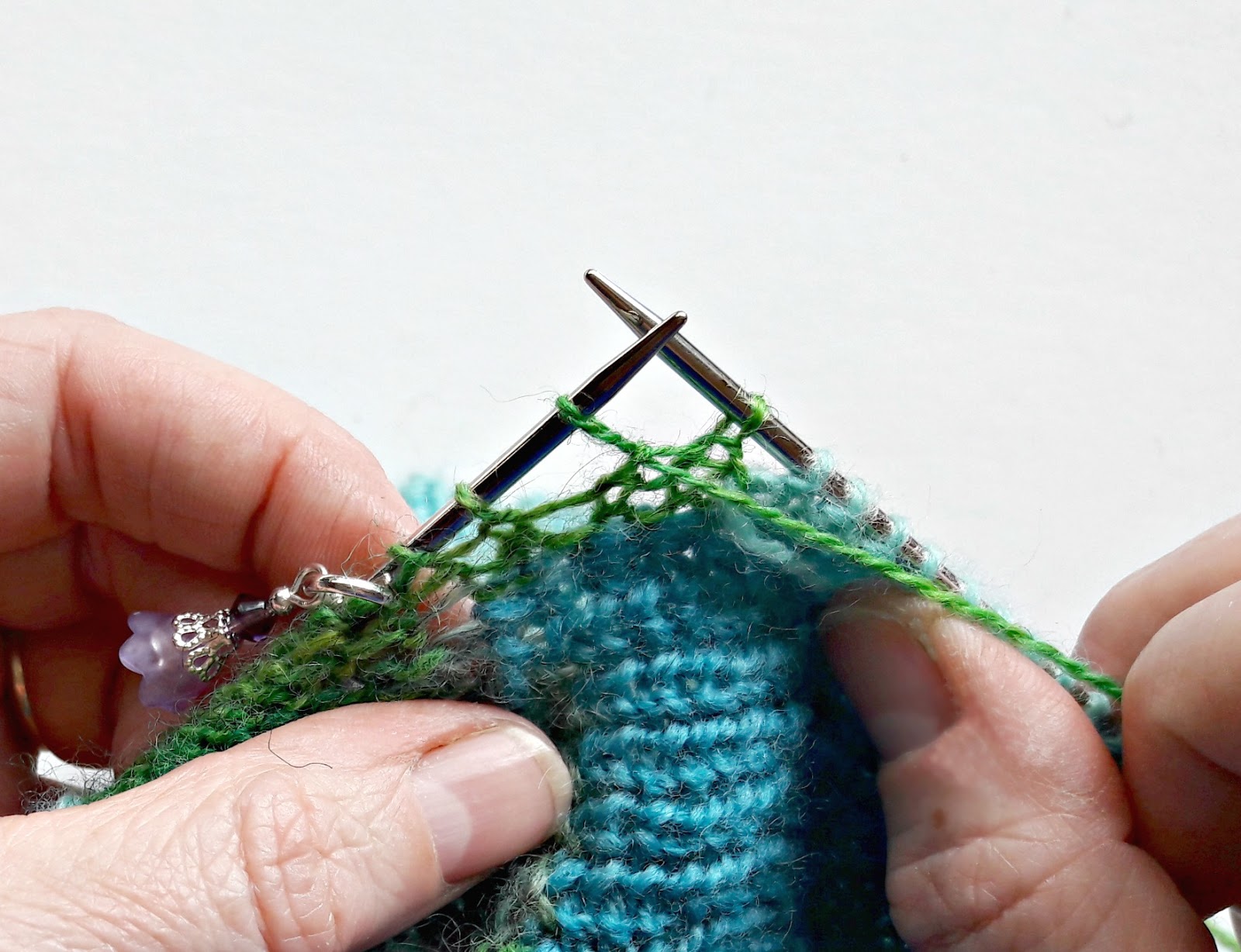 Winwick Mum Patchwork socks - Barbara Walker method of P2togtbl