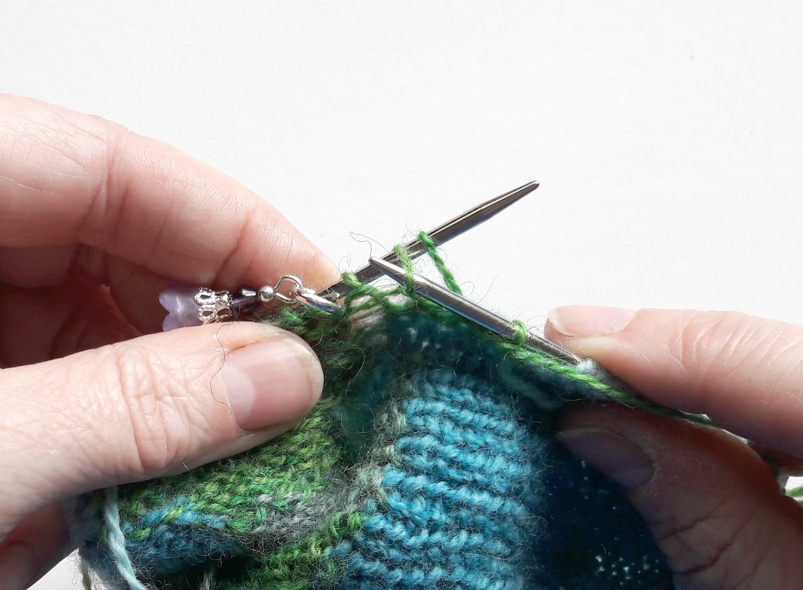 Winwick Mum Patchwork socks - Barbara Walker method of P2togtbl