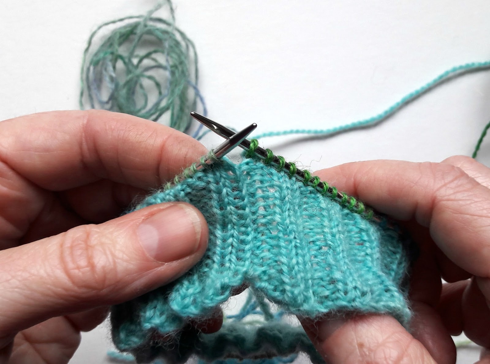 Winwick Mum Patchwork Socks - wrap and turn