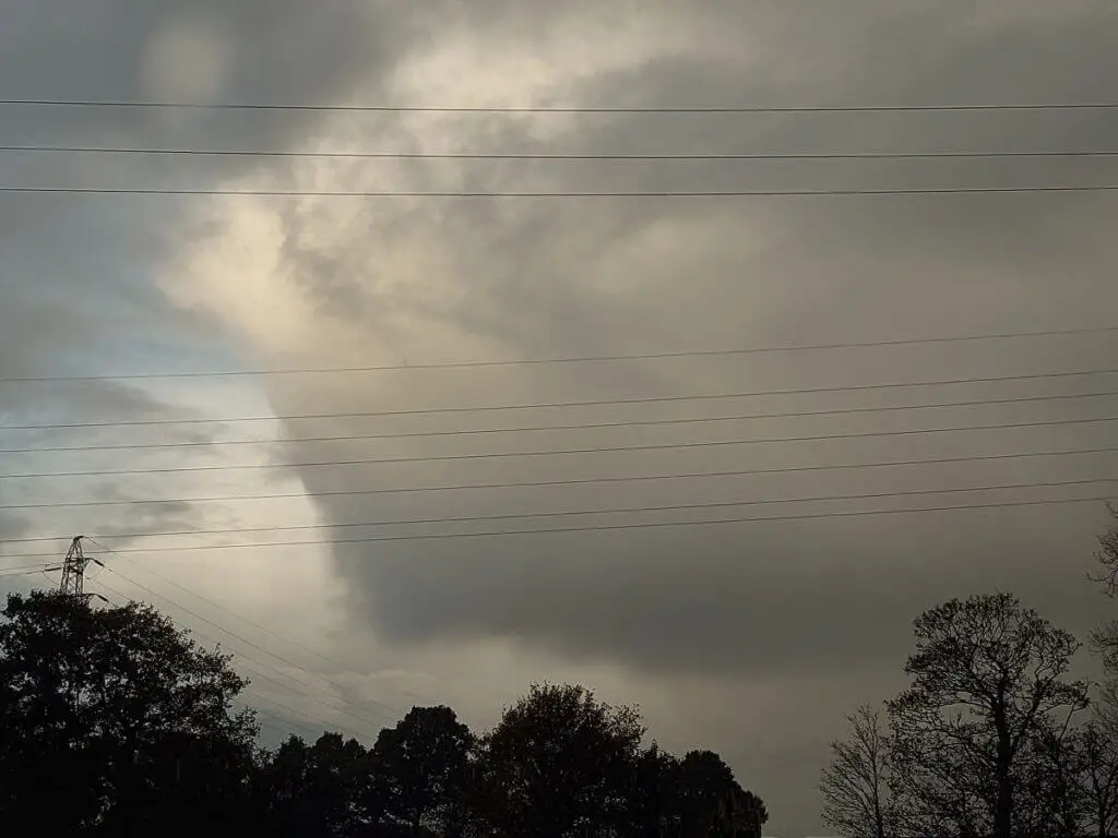 A huge raincloud in the sky