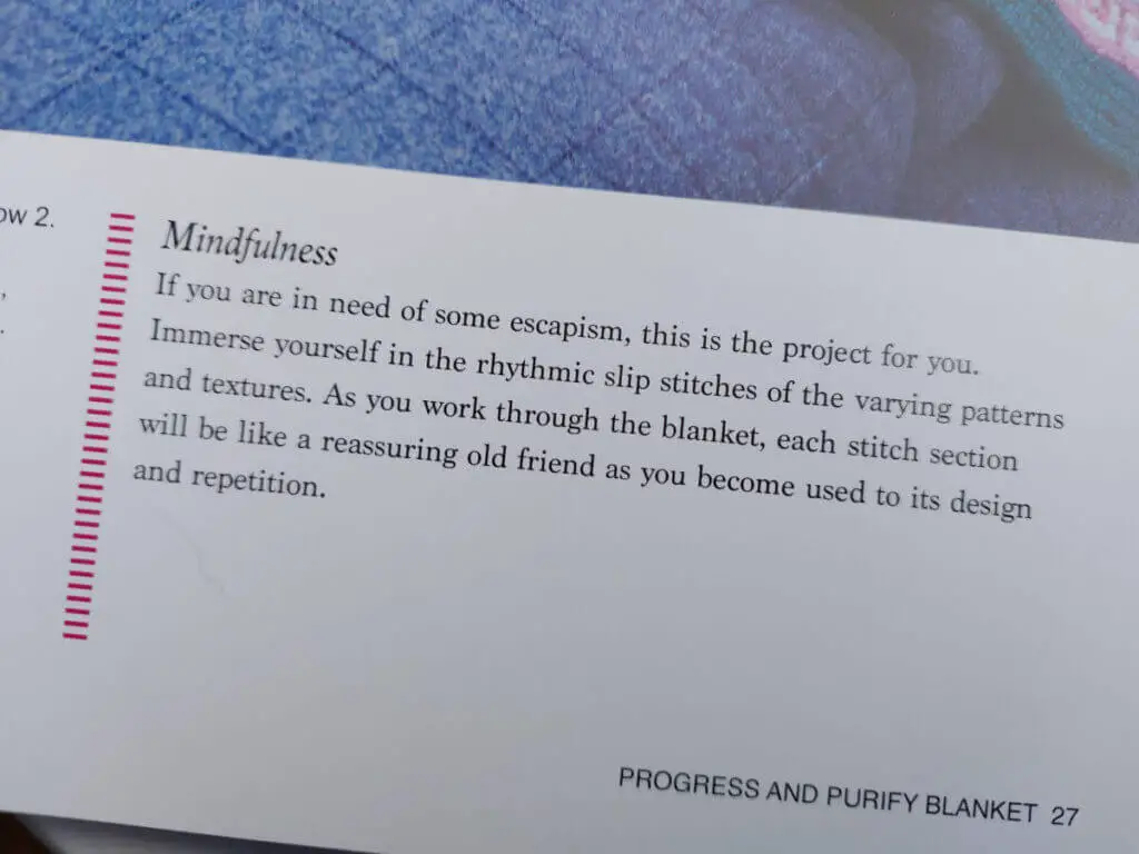 An excerpt of text from a knitting book