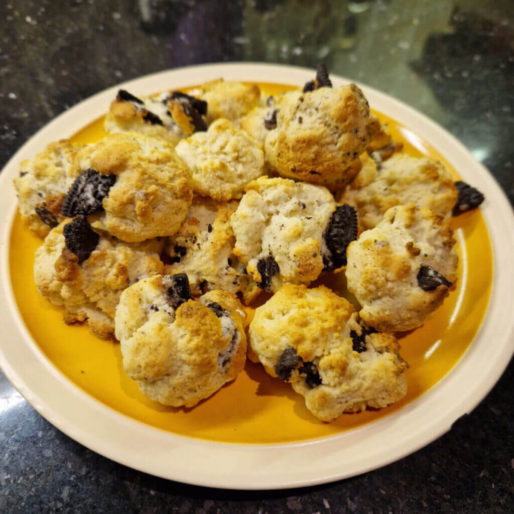 A plate of biscuits that look like rock cakes!