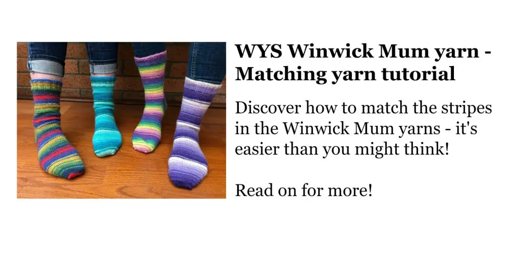 Four pairs of socks in Winwick Mum yarn modelled on feet