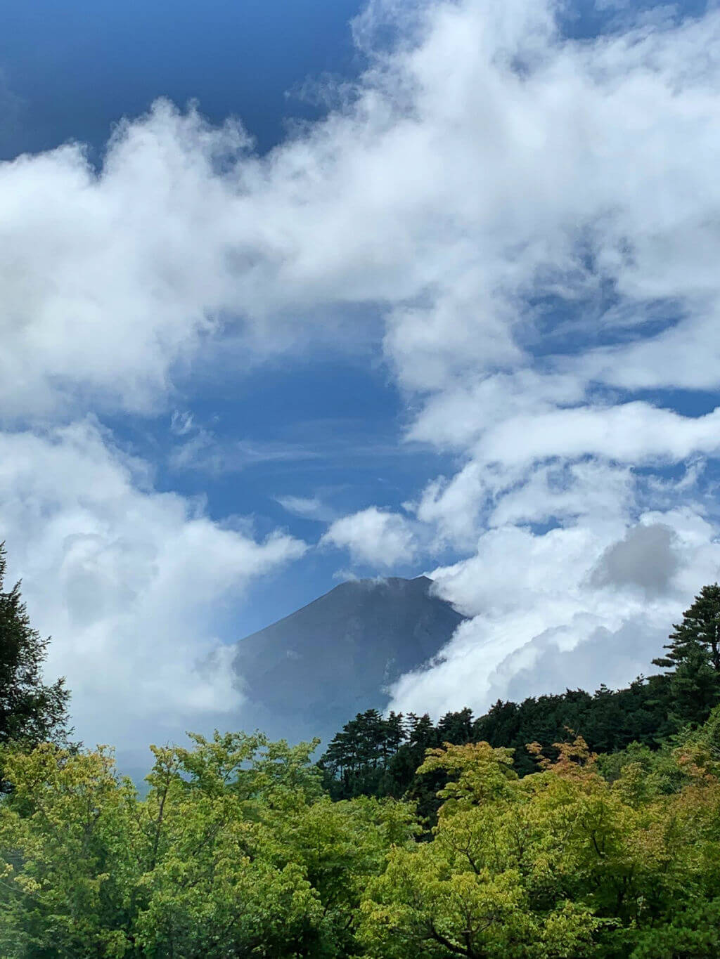 Mount Fuji through the clouds