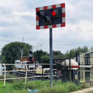 A steam boat on a canal