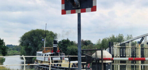 A steam boat on a canal