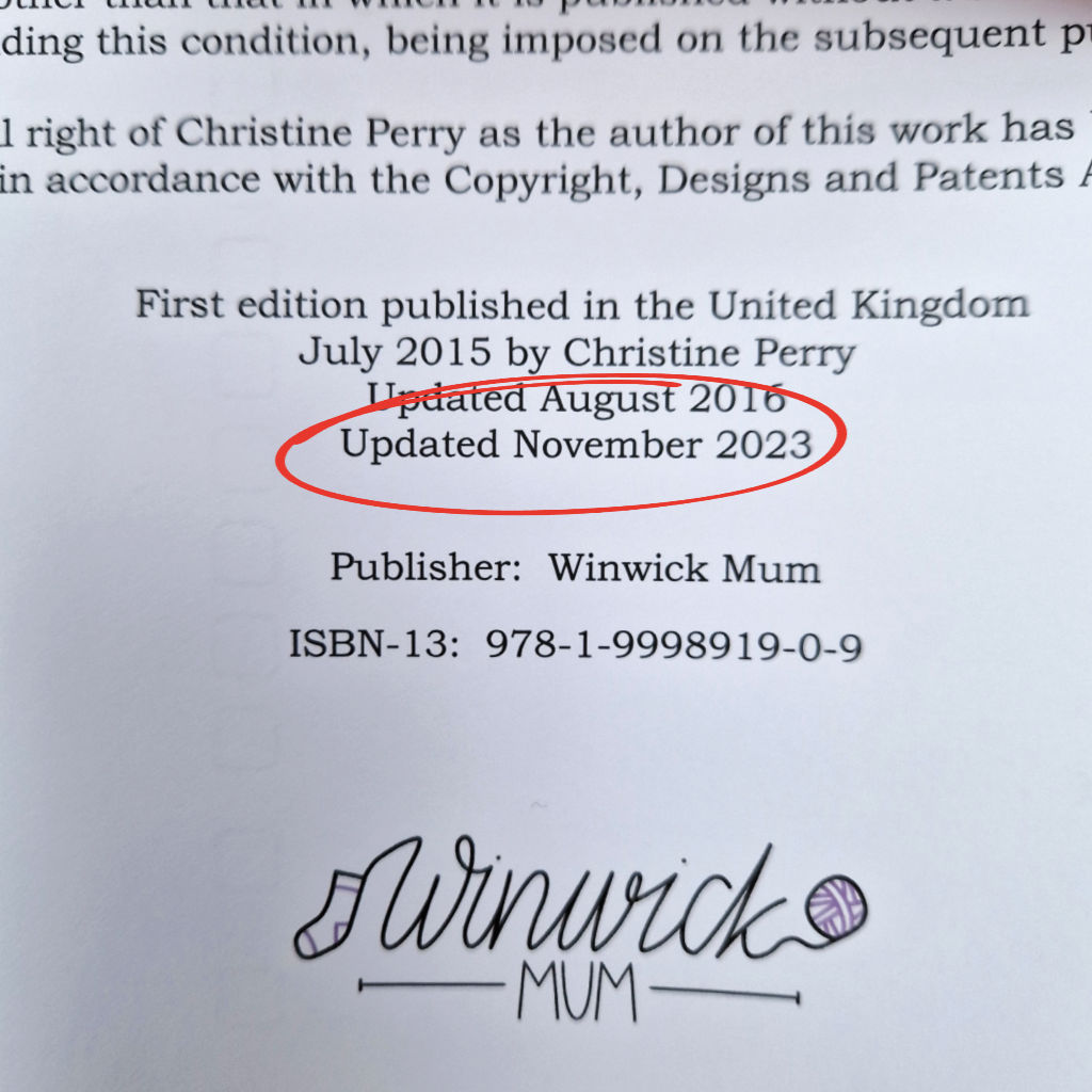 A photo showing where a book has been updated