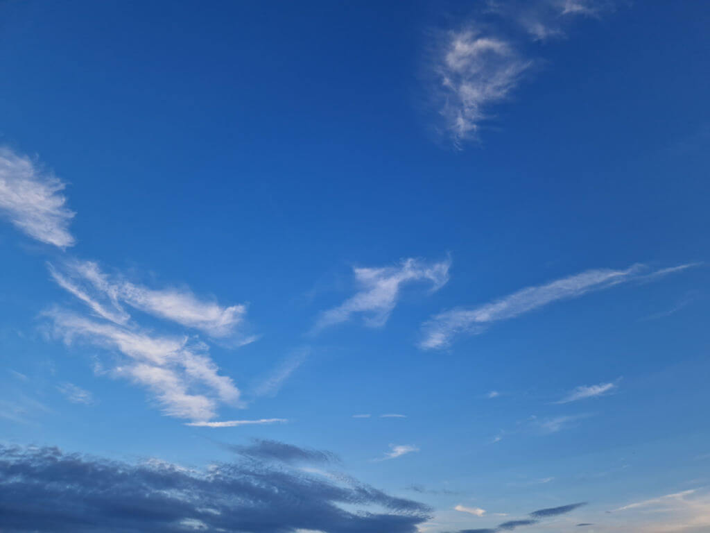Cloud shapes in a blue sky